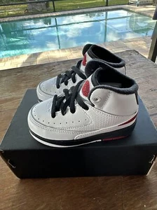 Nike Air Jordan 2 Retro TD Blanco/Rojo Fuego-Vela de Abeto DQ8563 101 Talla 5c - Imagen 1 de 6
