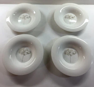 4 Arte’Chine Top Choice Gold Floral Modern Raised Edge Rimmed Plates 9" White - Picture 1 of 9