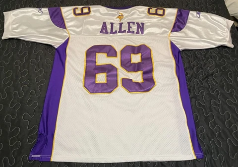 Vtg Stitched Reebok JARED ALLEN #69 Minnesota Vikings Jersey Mens sz 52 White Cover