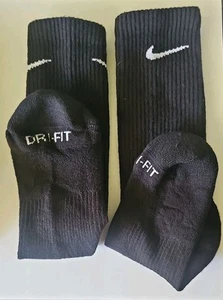 YOUTH NIKE Everyday Performance Crew Socks 5 PAIRS Dri Fit NEW/ Blk or White - Picture 1 of 3