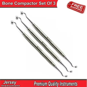 Dental Implant Bone Graft Compactor Set Of 3 Plugger Bone Grafting Condenser CE - Picture 1 of 4