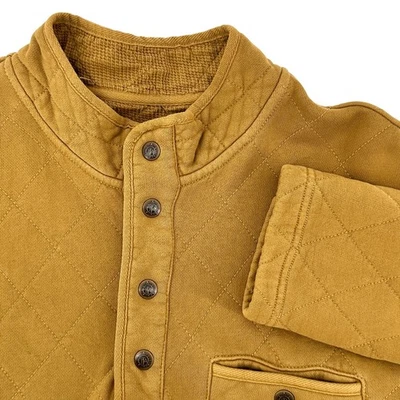 The Territory Ahead Mens L 1/4 Snap Pullover Quilted Mustard Yellow Heavy Cotton - Image 1 of 4