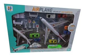 Kids Airport Play Set Airplane Toy Airline Cargo Vehicle Great Twin Pack KidGift - Picture 1 of 1