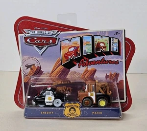 Disney World of Cars Mini Adventures Sheriff & Mater 2 Pack Car Truck Toys NEW - Picture 1 of 9