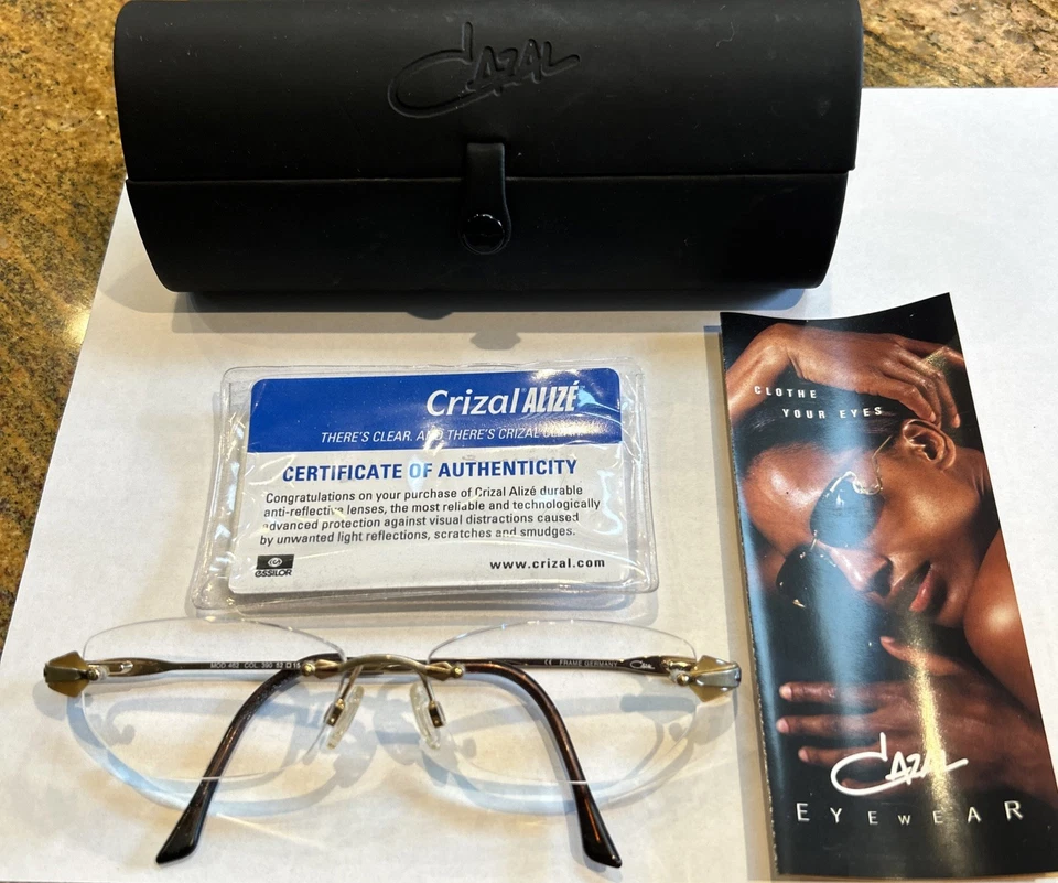 Authentic Cazal Model 482 COL 390 Germany Bronze Metal Eyeglasses Rimless - Image 1 of 4