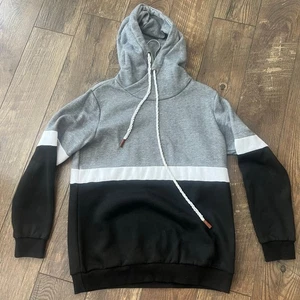 Amazon Doublehood dickes schwarz weiß graues Sweatshirt Hoodie Damen Gr. Med-LG - Bild 1 von 6