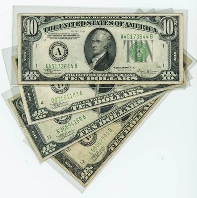 FR#2004, 2006, 2007 $10 (4) Four 1934 Fed. Reserve Notes Mixed Districts DC-6094 - Image 1 of 3