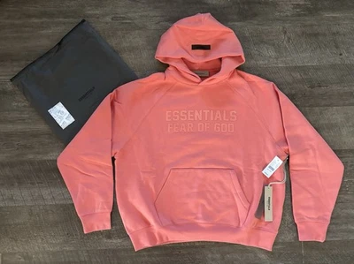 NUEVA Sudadera con Capucha Essentials Fear of God Coral Talla Pequeña - 100% Auténtica✅ Foto 1 de 4