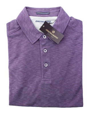 NWT - Johnston & Murphy SLUB POLO 74-8217 Men's Purple S/S SHIRT - XL - Image 1 of 2