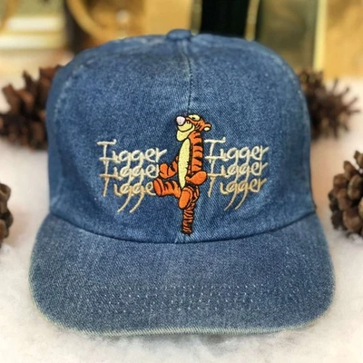 Vintage 90s Disney Tigger Winnie the Pooh Denim Scrunch Stretch Fit Hat Cap - Image 1 of 4