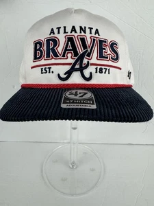 Atlanta Braves '47 weiß Hitch Cord Snapback Mütze/Kappe-Neu mit Etikett-kostenloser Versand - Bild 1 von 5