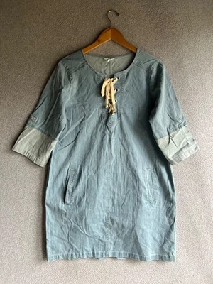 Vestido Jack BB Dakota Para Mujer Pequeño Azul Denim Jean Vestido Cambray Túnica Playa Foto 1 de 4