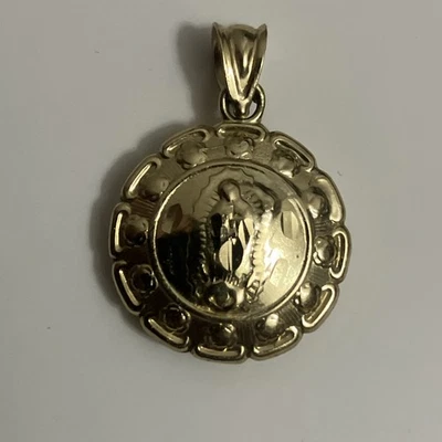 "Collar GoLD Jesús Virgen María Guadalupe Amarillo Colgante 10K Dije Real 3D 1""" Foto 1 de 4