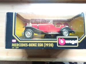 Burago 1928 Mercedes Benz SSK rot/schwarz Maßstab 1:24 Diecast Auto - Bild 1 von 5