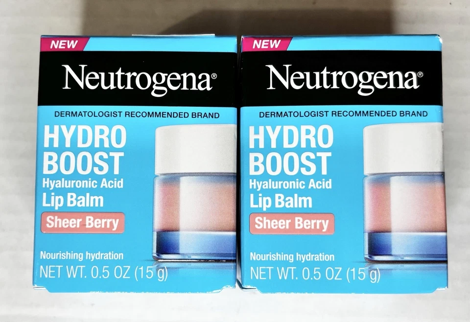 Neutrogena Hydro Boost ácido hialurónico bálsamo labial baya pura 0,5 oz lote de 2 Foto 1 de 1