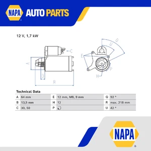 Starter Motor fits CITROEN BERLINGO MULTISPACE B9 1.6D 14 to 18 BHW(DV6FE) Bosch - Picture 1 of 7