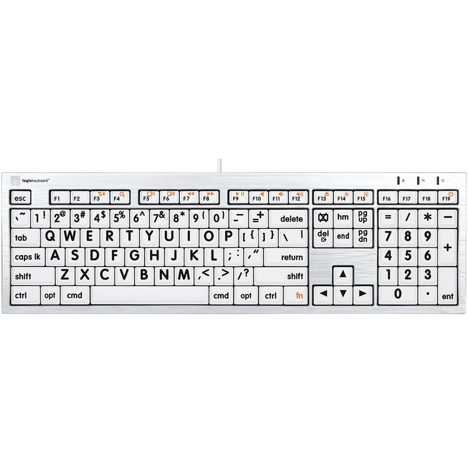 Logickeyboard LargePrint Black on White Mac ALBA Keyboard, US - Image 1 of 1
