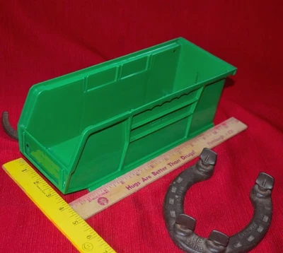 U-Line Green Plastic Stackable Container 11"x4"x4" S-13536 Nut Bolt Hardware Bin - Image 1 of 4