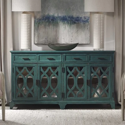 Uttermost 25419 Oksana 64"W verde laguna contemporáneo Credenza - verde Foto 1 de 4