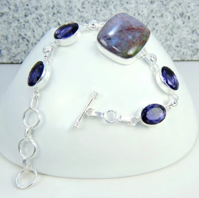 Damen-Armband entzückende  Edelsteine Jaspis Filled Sterling Silber 925 - Bild 1 von 2