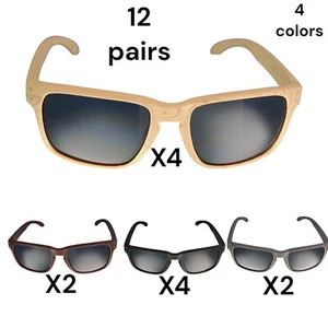 Wholesale Lot 12 Pairs WF  Wood Look sunglass 1066 - Picture 1 of 5