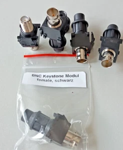 BNC Keystone Modul, female, SAT, TV, schwarz, 5 Stück - Bild 1 von 2