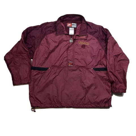 Vintage USC Trojans Nike Team Pullover 1/2 Zip Jacket Windbreaker Anorak Size XL Cover