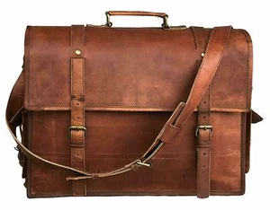 Messenger Vero Cartella Borsa Originale Valigetta Portatile 18 " Vintage Moderno - Picture 1 of 5