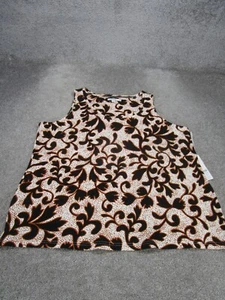 Chico'S Shirt Womens Xl Leaves Polished Cami White NEW - Picture 1 of 8