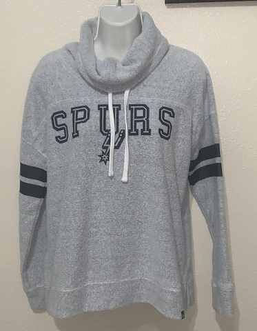 ‘47 NBA Spurs Women’s funnel neck sweater Size S Grey Black Pre-Owned Cover