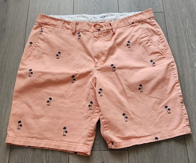 Pantalones Cortos Chinos Bermudas Azul Marino Antiguo Para Hombre 38 Melocotón Estampado de Palmera 38 x 9 Foto 1 de 4