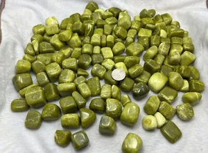 3kgs 25x25 mm yellow Green Shah Maqsood serpentine tumbled crystals healing 150P - Picture 1 of 11