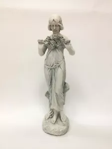 Clearance-23" H Girls W/Flowers Art Sculpture Garden Decor Resin Statue Figure - Picture 1 of 6