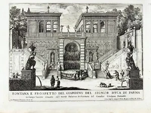 1691 Giov. Fr. Venturini (1650-1710) Farnesian Gardens in Rome, Italy - Picture 1 of 3