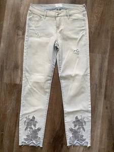 CELEBRITY PINK Light Wash Blue Denim Jeans~5/27~Ankle Straight~Floral Embroidery - Picture 1 of 6
