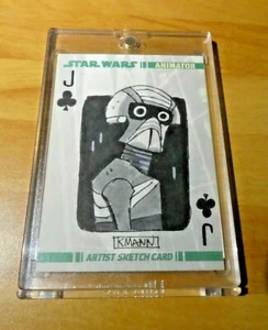 STAR WARS CLONE WARS SKETCH CARD ANIMATOR CARTE KMANN ULTRA RARE TOPPS 2008 MINT - Picture 1 of 2