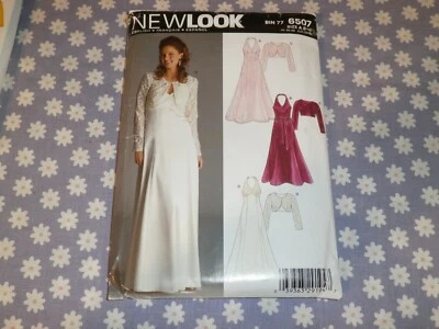 SIMPLICITY NEW LOOK 6507 MISSES EVENING HALTER DRESS & JACKET PATTERN-UNCUT-8-18 - Image 1 of 3