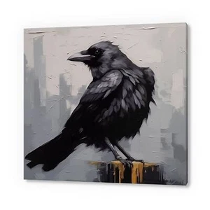 Crow Art, Bird Canvas Print, Birds Wall Art, Bird Lover Gift, Nature Art - Picture 1 of 10