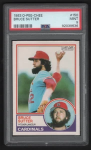 1983 O-PEE-CHEE #150 BRUCE SUTTER CARDINALS HOF PSA 9 - Imagen 1 de 2