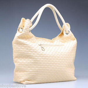 Ladies' Hobo PU Leather Handbag/Shoulder Bag with Purse - [Beige]
