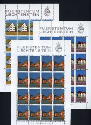 Liechtenstein 1978 Historic Sites Scott# 638-649 Cpl Full Sheets Mint VF OG NH - Image 1 of 4