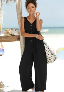 NEU WEIT MARLENE OVERALL VISCOSE GÜRTEL 34 38 40 42 44 BUFFALO schwarz *29722017 - Picture 1 of 6