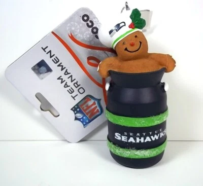 Сиэтл SEAHAWKS пряничный человек в кувшине с молоком Рождественская команда орнамент новый 2023 - Изображение 1 из 2