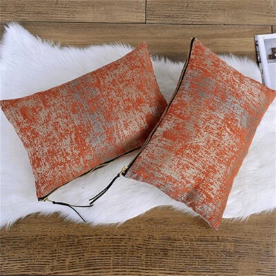Art Decor Throw Pillow Cases Solid Dyed Jacquard Chenille Sofa Cushion Covers - Image 1 of 3
