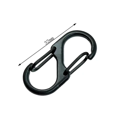 BIKE&TRAIL S Karabiner 32mm Klein Edelstahl Karabiner Schlüsselanhänger Doppelöffnung Haken