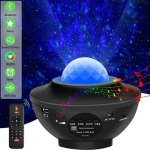 2 LED Starry Night Light Projectors, Ocean Star Sky Party Speaker Remote 2 peice - Picture 1 of 11