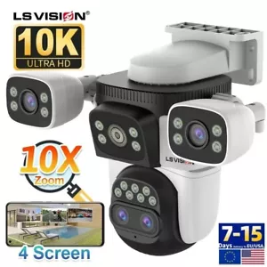 Cámara de Seguridad 20MP 10K WiFi Zoom 10X Cuatro Lentes Cuatro Pantallas Seguimiento Automático PTZ - Imagen 1 de 14