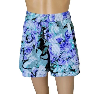 Pantalones Cortos Acolchados Skort Jessica Simpson Talla S Azul Púrpura Floral Foto 1 de 4