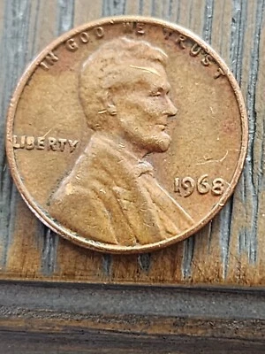 1968 Lincoln Cent Penny Mint ERROR VG Nice COIN No Mint mark - Image 1 of 2