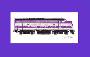 Atlantic Coast Line F7 11"x17" stampa opaca firmata Andy Fletcher - Foto 1 di 1